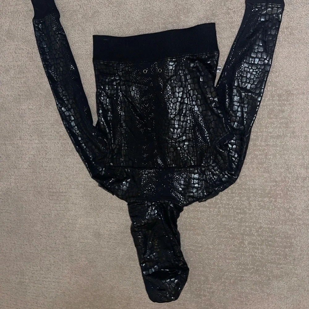 Black Shiny Zip Up - Picture 7 of 8